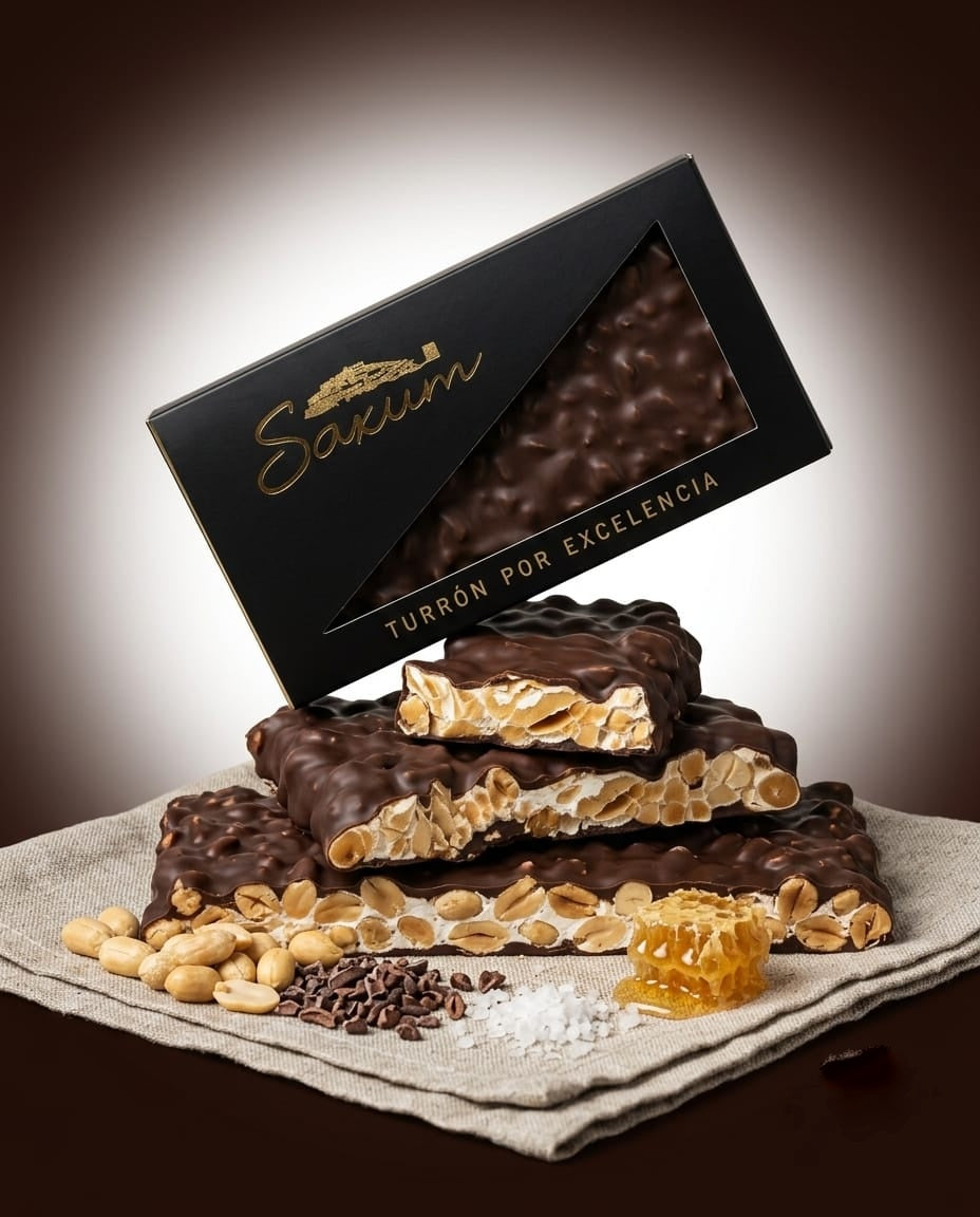 TURRÓN CACAHUETE CON SAL BAÑADO EN CHOCOLATE